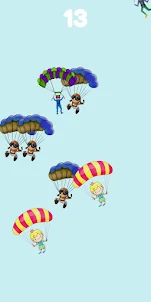 Cheerful skydivers