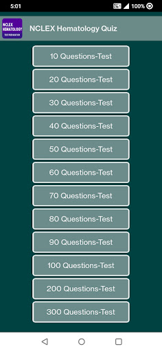Android application Hematology Quiz Questions screenshort