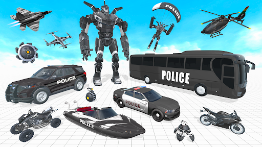 Police Bus Robot Car Games Screen 3