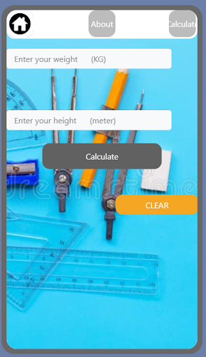 Android application BMI Calculator screenshort