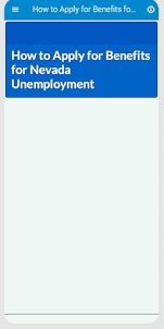 Nevada Unemployment Info