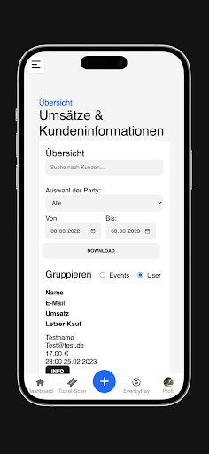 Nachtaktivevents Dashboard Screen 3
