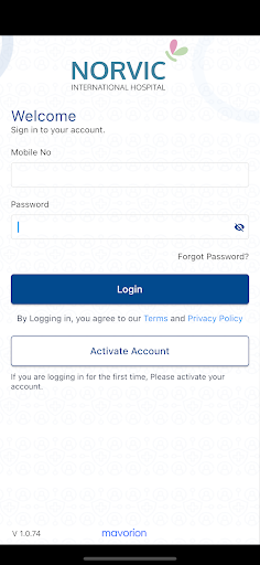 Android application Norvic Care screenshort