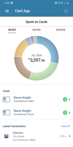 Android application Envista Card App screenshort