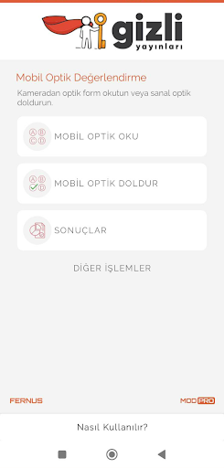Android application Gizli Yayınları Optik Okuma screenshort