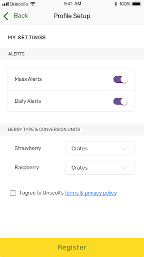 Grower Portal Screen 2