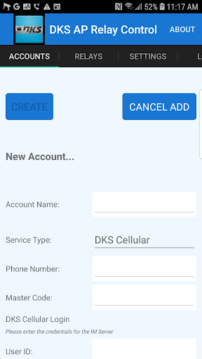 DKS AP Relay Control Screen 3