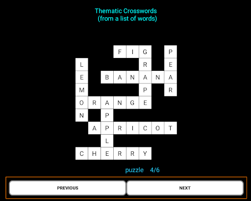 Thematic Crosswords Screen 2
