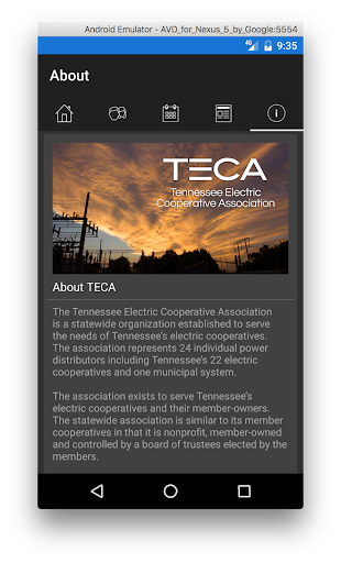 Android application TECA screenshort