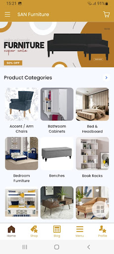Android application SAN Furniture screenshort