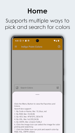 Android application Indigo Paint Colors screenshort
