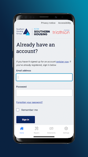 Android application Southern Housing Online screenshort