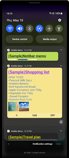 Notibar Memo Screen 3
