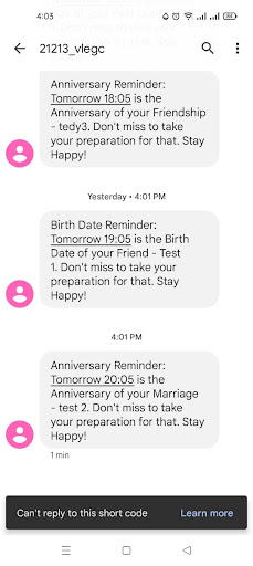 Vulegechi: SMS Based Reminder Screen 3