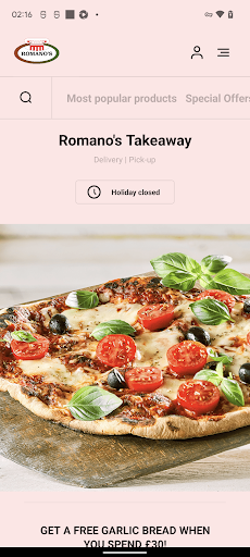 Android application Romano's Takeaway screenshort