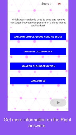 AWS cloud exam quiz Screen 3