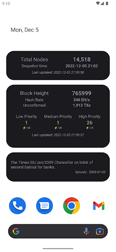 Bitcoin Timechain Widgets Screen 3