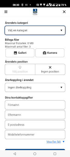 Felanmälan Trosa kommun Screen 2