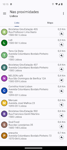 Visualização do aplicativo