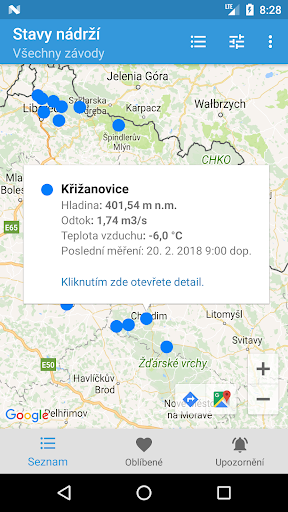 Stavy nádrží Screen 2