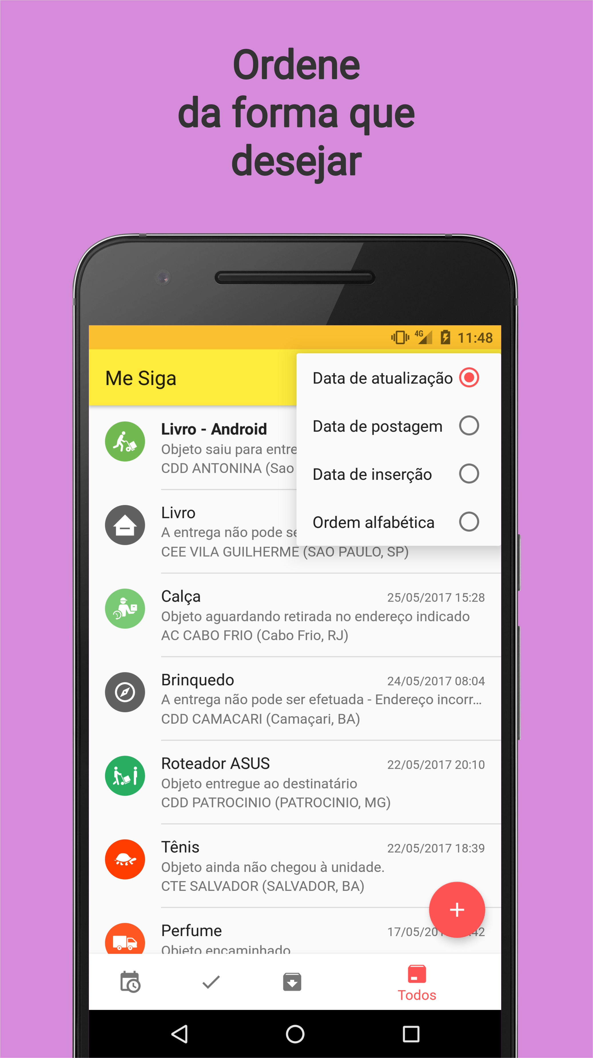 Android application Me Siga - Encomendas(Correios) screenshort