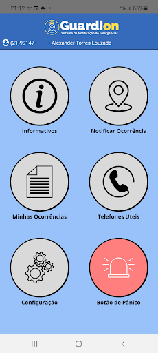 Android application Guardion - Sis. de Notificação screenshort