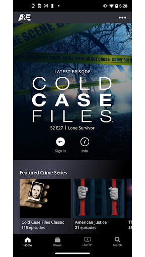 Screenshot of A&E: TV Shows That Matter