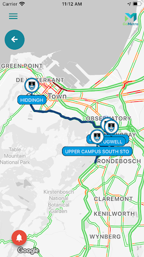 GoMetro Move - UCT Shuttle App Screen 3