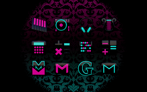 MYSTIC Dark Icon Pack Screenshot. لقطة شاشة حزمة أيقونة الظلام