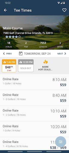 Android application Panorama Golf Club screenshort