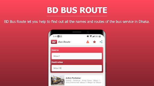 Android application Bd Bus Route screenshort