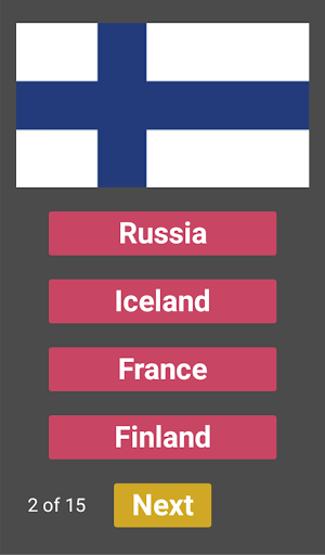 Guess the European flags Screen 2