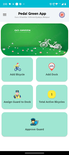 Android application Pedal Green App screenshort