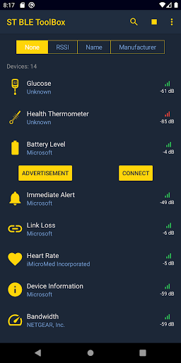 Screenshot of ST BLE Toolbox