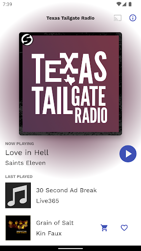 Android application Texas Tailgate Radio screenshort