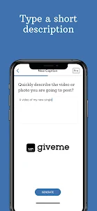 Giveme - Ai Caption Generator