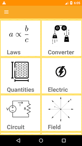 Android application Electrical Laws screenshort