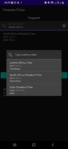 Timezone Picker (Library) Screen 3