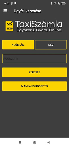 TaxiSzámla Screen 2