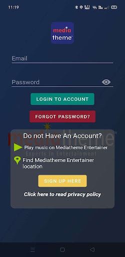 Android application Entertainer Connect screenshort