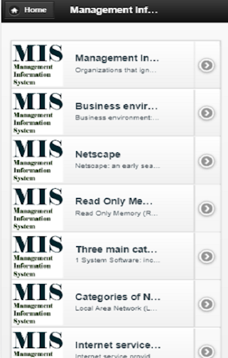 Android application Management information system screenshort