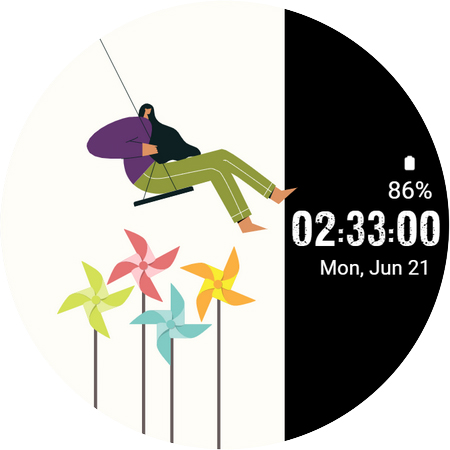 Girl Swing Animated wear OS Screen 3
