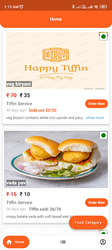 Happy Tiffin Delivery Service Screen 3