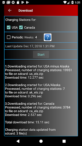 Android application EV Station Finder USA&CAN + screenshort