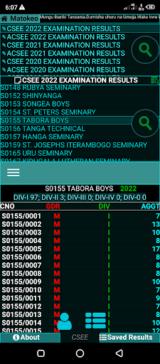 Matokeo Kidato cha 4 na 6 Screen 3