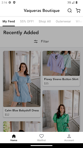 Android application Vaqueras Boutique screenshort