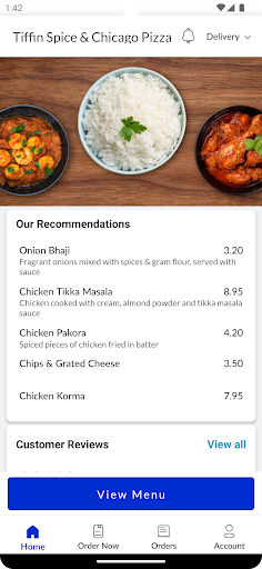 Tiffin Spice & Chicago Pizza Screen 2