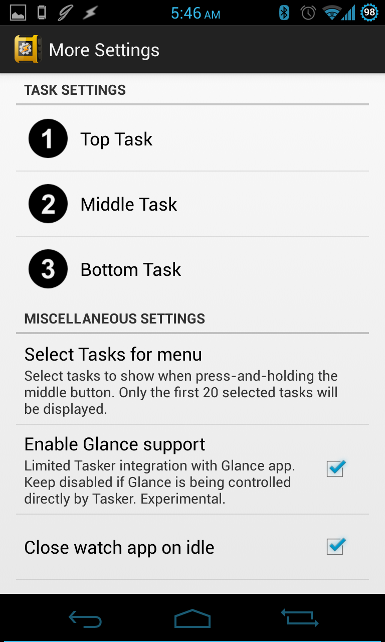Android application PebbleTasker screenshort