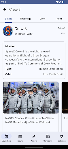 SpaceX - Launch Tracker Screen 2