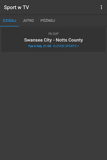 Android application Sport w TV screenshort